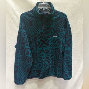 Vintage 90s Patagonia, Synchilla Snap-T, Island Block, 1995